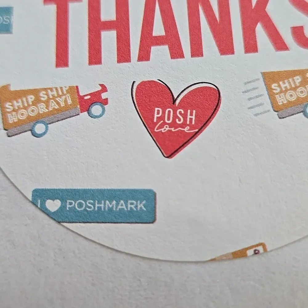 Thanks Stickers Sheet Poshmark Posh Swag Merch RARE big Sticker 1 Sheet 12 Indiv